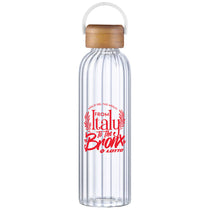 SnugZ White Rawlins 21oz Glass Bottle w Bamboo Lid