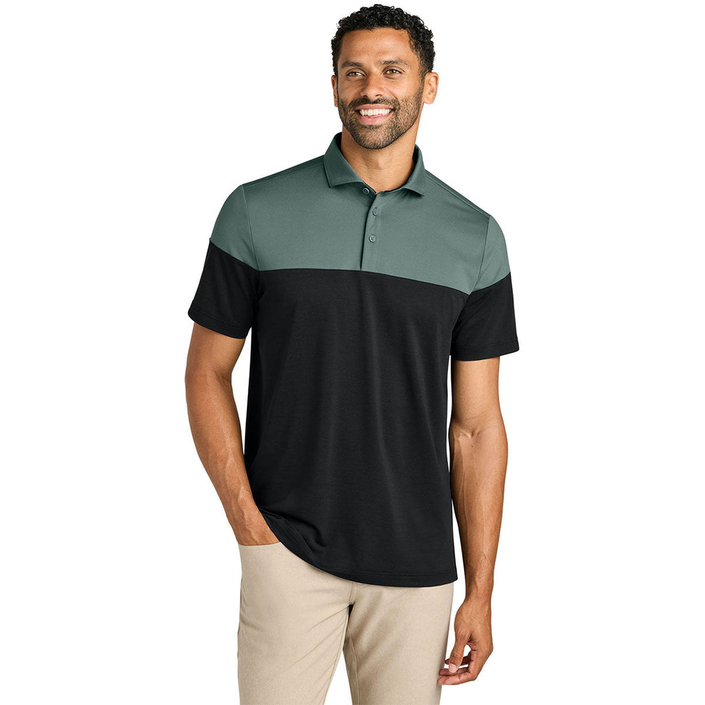TravisMathew Men's Balsam Green/Black Onward Colorblock Polo