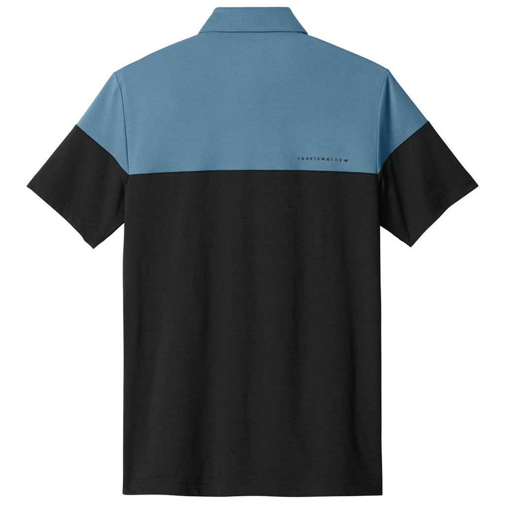 TravisMathew Men's Copen Blue/Black Onward Colorblock Polo
