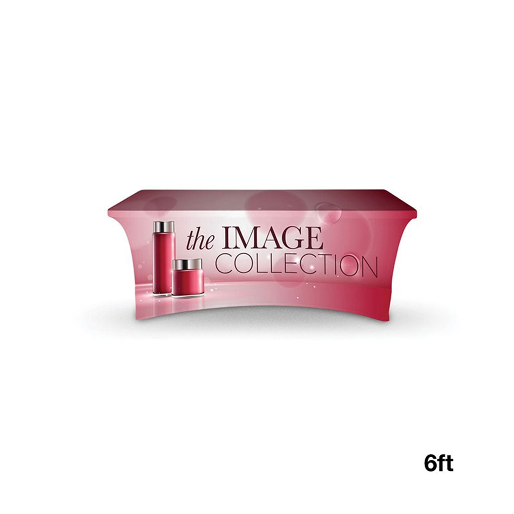 DisplaySplash Multi-Colored 6' Stretch Open Back Table Cover