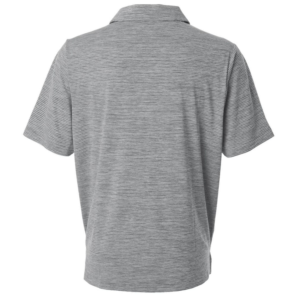 Team 365 Men's Black Heather/White Relay Heathered Stripe Polo