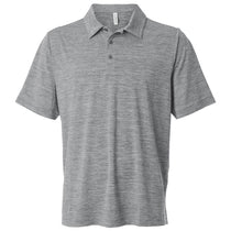 Team 365 Men's Black Heather/White Relay Heathered Stripe Polo