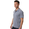 Team 365 Men's Sport Dark Navy Heather/White Relay Heathered Stripe Polo