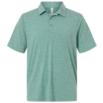 Team 365 Men's Sport Forest Heather/White Relay Heathered Stripe Polo