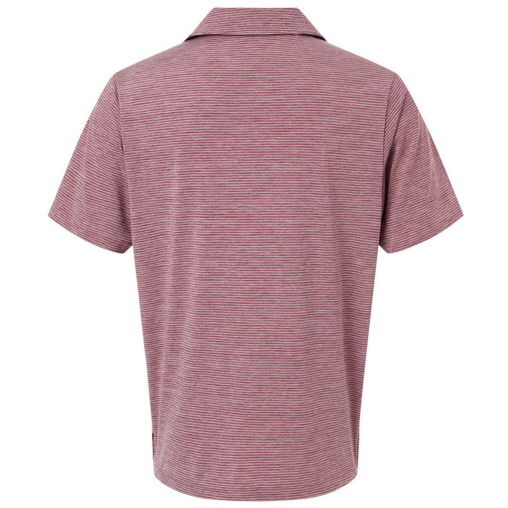 Team 365 Men's Sport Maroon Heather/White Relay Heathered Stripe Polo