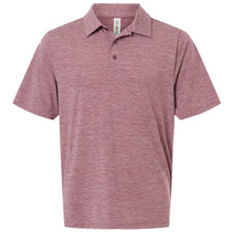 Team 365 Men's Sport Maroon Heather/White Relay Heathered Stripe Polo