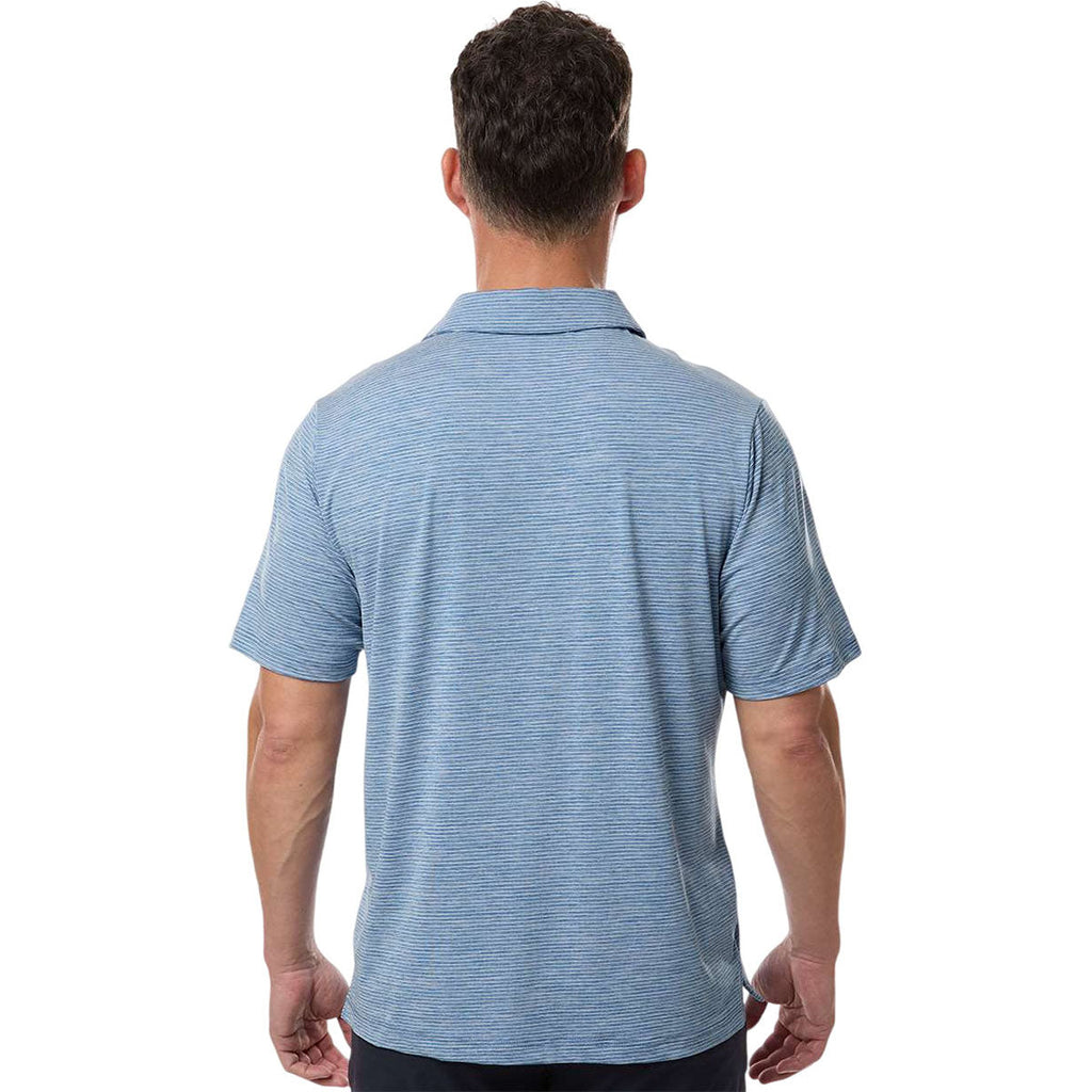 Team 365 Men's Sport Royal Heather/White Relay Heathered Stripe Polo