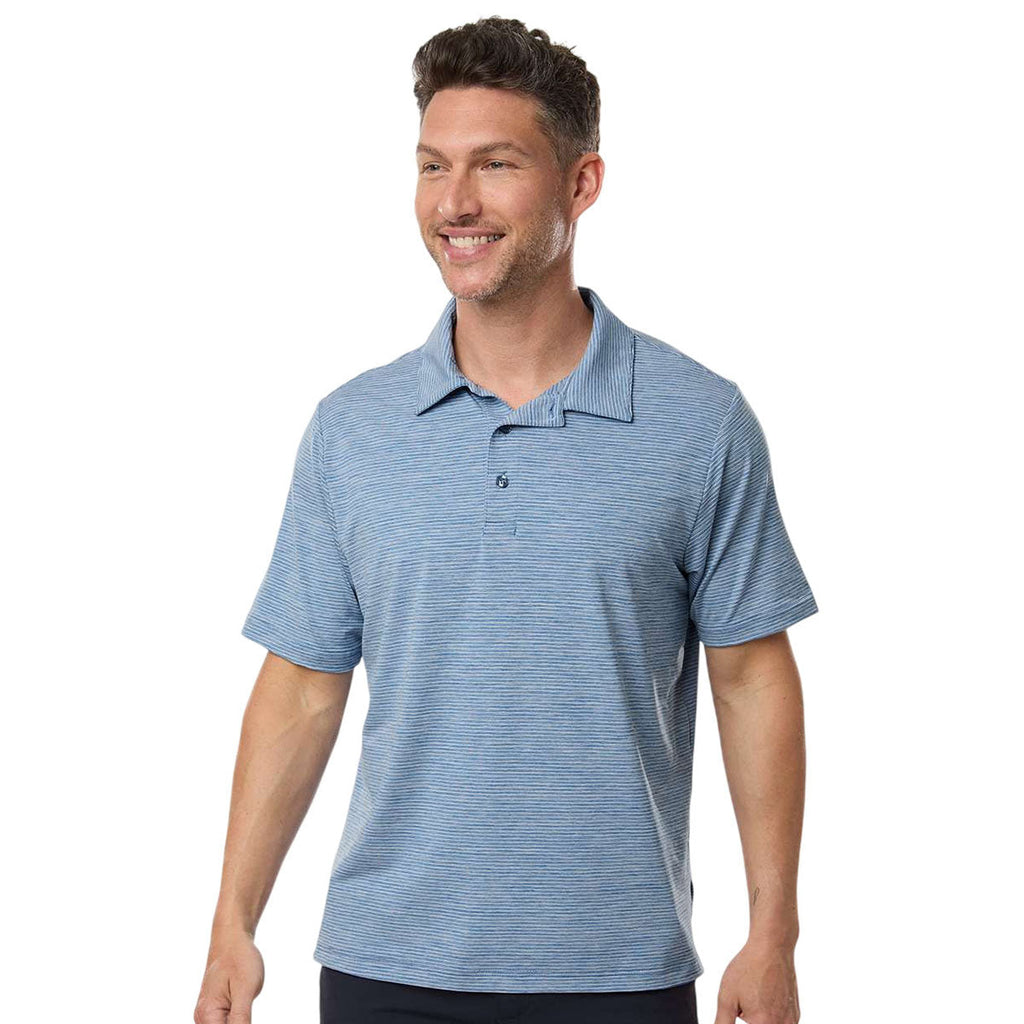 Team 365 Men's Sport Royal Heather/White Relay Heathered Stripe Polo