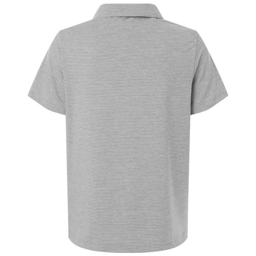 Team 365 Women's Athletic Heather/White Relay Heathered Stripe Polo