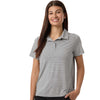 Team 365 Women's Athletic Heather/White Relay Heathered Stripe Polo