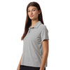 Team 365 Women's Athletic Heather/White Relay Heathered Stripe Polo