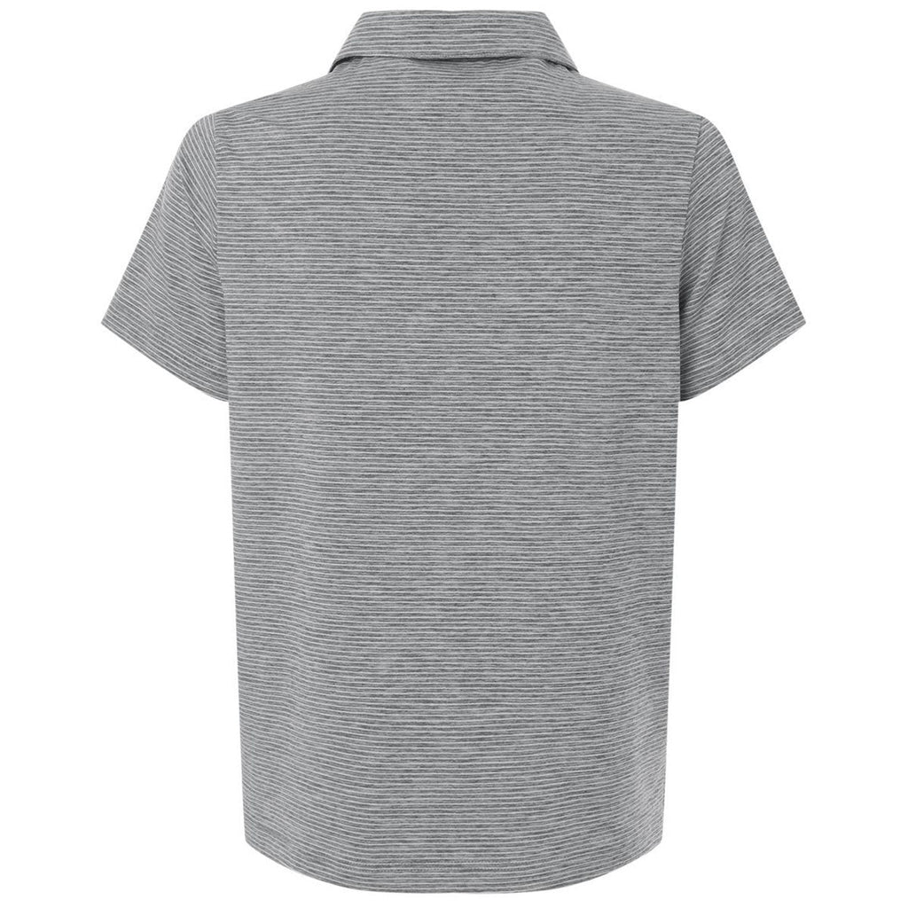 Team 365 Women's Black Heather/White Relay Heathered Stripe Polo