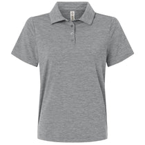 Team 365 Women's Black Heather/White Relay Heathered Stripe Polo