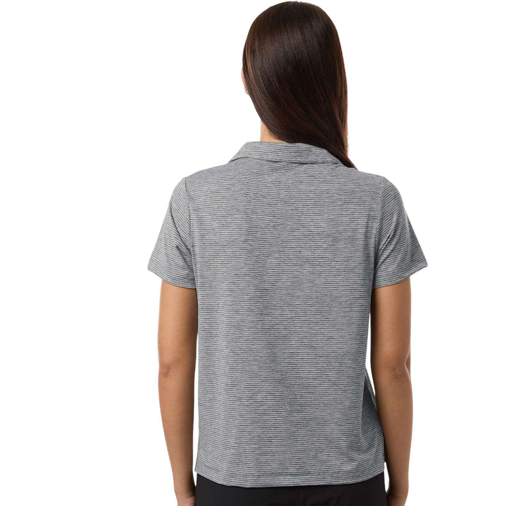 Team 365 Women's Black Heather/White Relay Heathered Stripe Polo