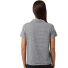 Team 365 Women's Black Heather/White Relay Heathered Stripe Polo
