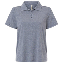 Team 365 Women's Sport Dark Navy Heather/White Relay Heathered Stripe Polo