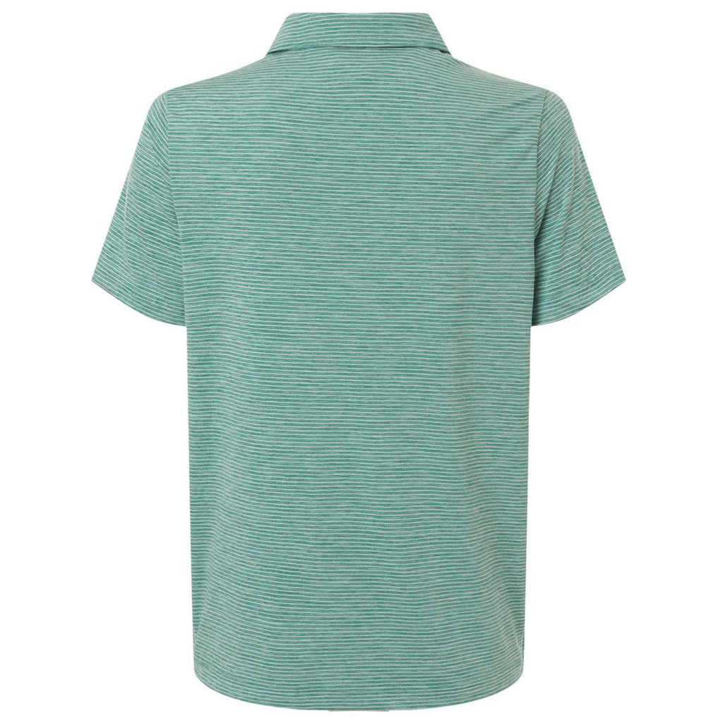 Team 365 Women's Sport Forest Heather/White Relay Heathered Stripe Polo