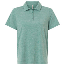 Team 365 Women's Sport Forest Heather/White Relay Heathered Stripe Polo