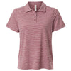 Team 365 Women's Sport Maroon Heather/White Relay Heathered Stripe Polo