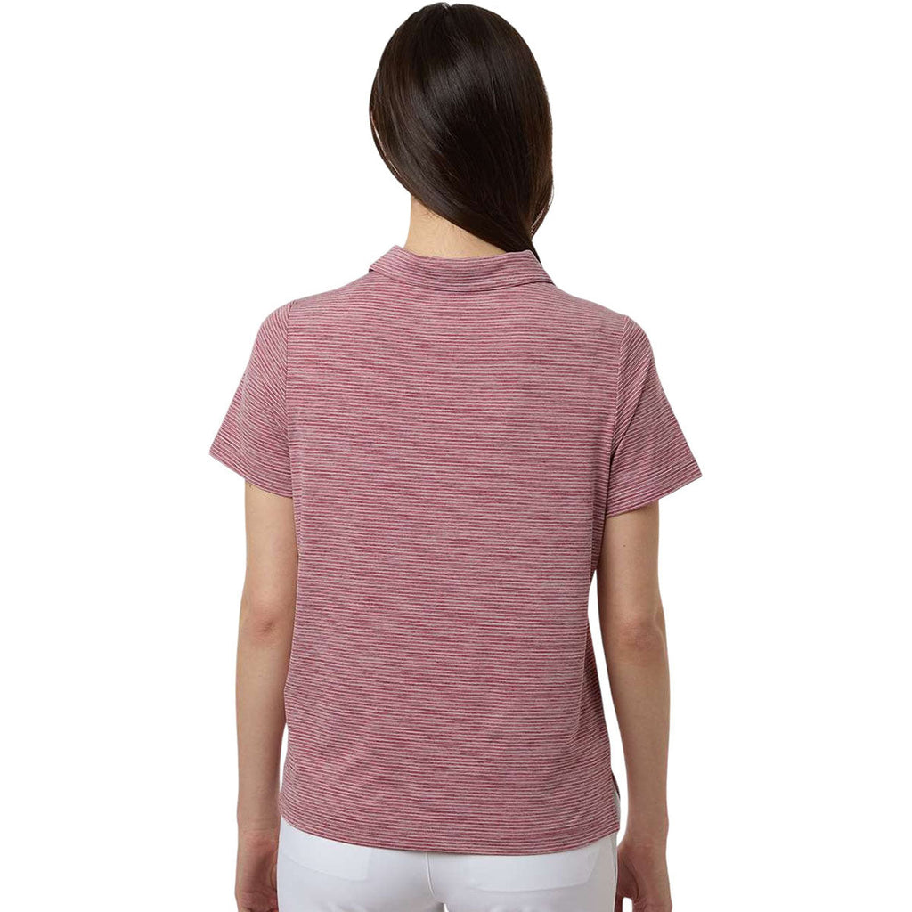 Team 365 Women's Sport Maroon Heather/White Relay Heathered Stripe Polo