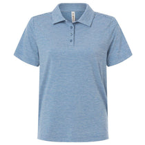 Team 365 Women's Sport Royal Heather/White Relay Heathered Stripe Polo