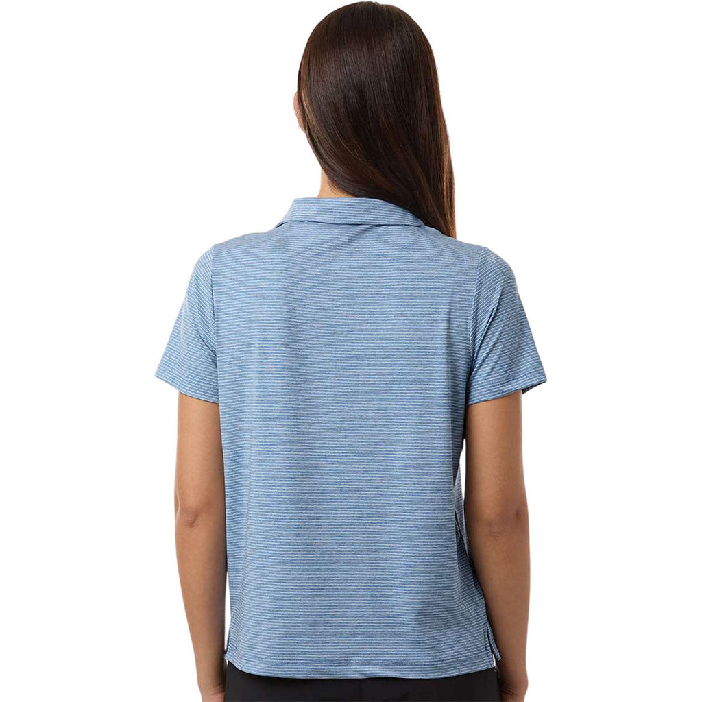 Team 365 Women's Sport Royal Heather/White Relay Heathered Stripe Polo