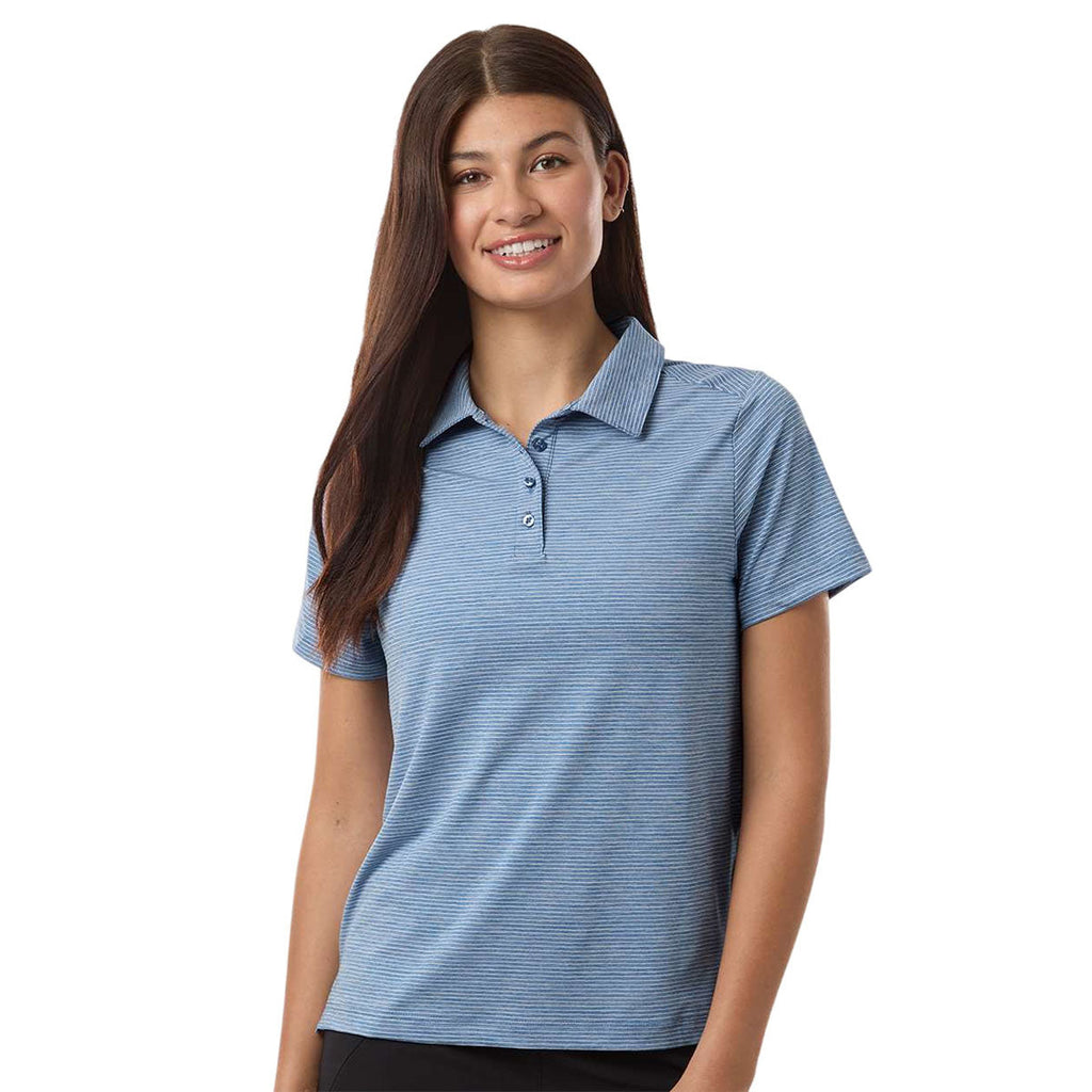 Team 365 Women's Sport Royal Heather/White Relay Heathered Stripe Polo