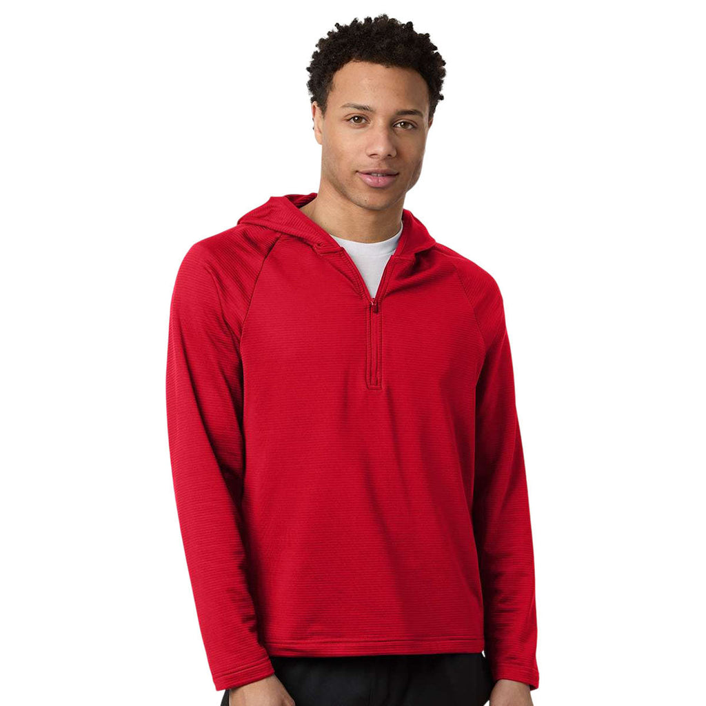 Team 365 Men's Sport Red Qualify Quarter-Zip Hooded Pullover