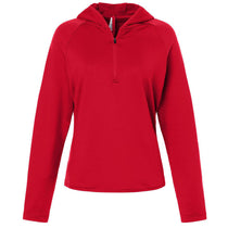 Team 365 Women's Sport Red Qualify Quarter-Zip Hooded Pullover
