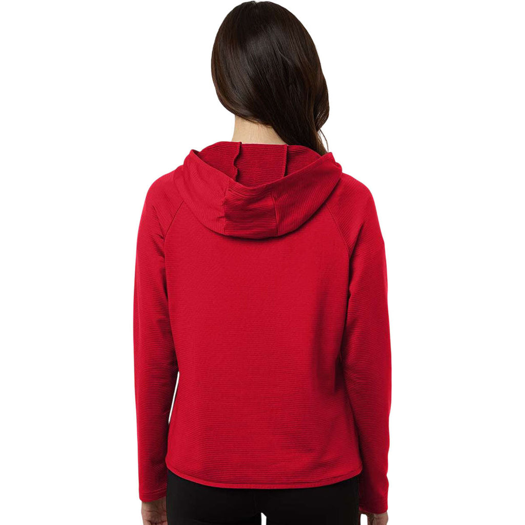 Team 365 Women's Sport Red Qualify Quarter-Zip Hooded Pullover