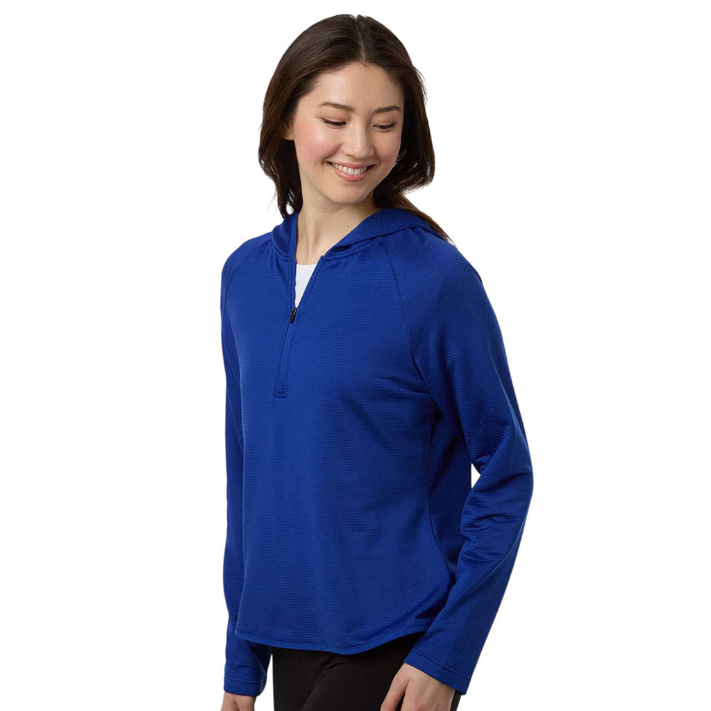 Team 365 Women's Sport Royal Qualify Quarter-Zip Hooded Pullover