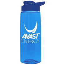 Garyline Transparent Blue Flair Tritan Bottle with Drink-Thru Lid - 26 oz.