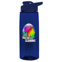 Garyline Transparent Navy Blue Flair Tritan Bottle with Drink-Thru Lid - 26 oz.