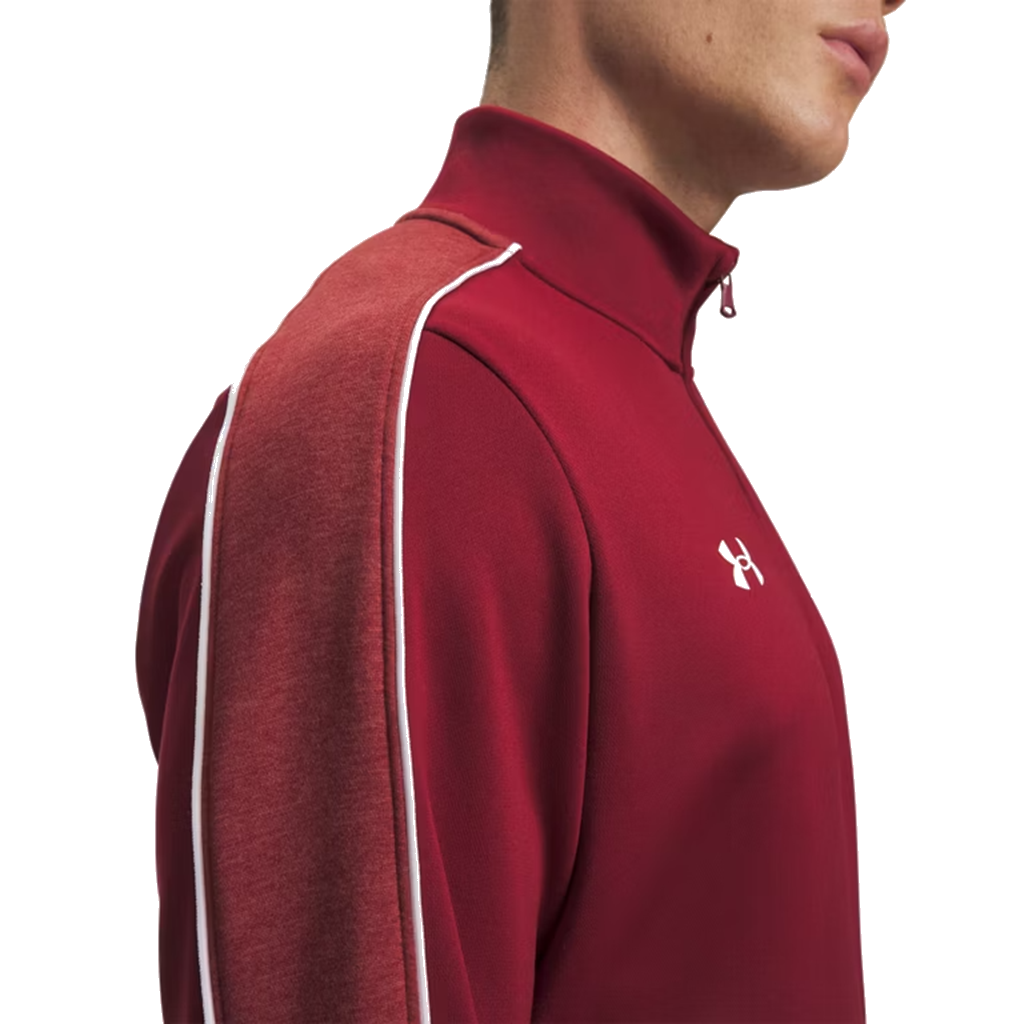 Under Armour Men's Cardinal/White UA Command Full Zip Warm Up