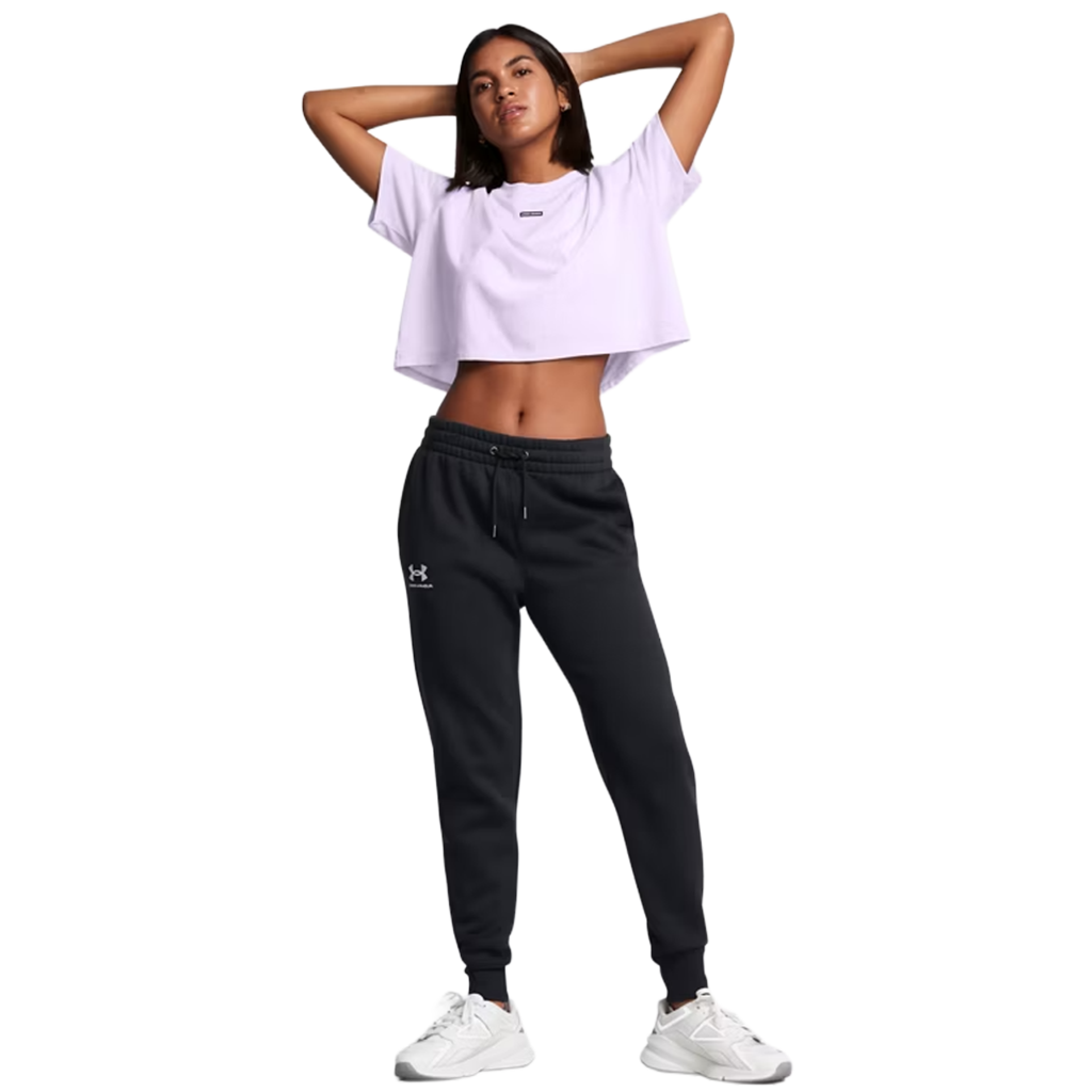 Under Armour Women's Black/Black/White Icon Fleece Joggers