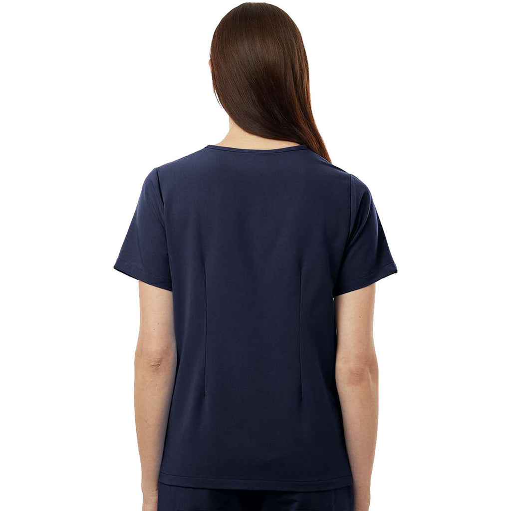 Jaanuu Women's Midnight Navy Rhena Essential 1-Pocket Scrub V-Neck Top