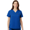 Jaanuu Women's Royal Blue Rhena Essential 1-Pocket Scrub V-Neck Top