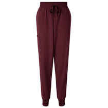 Jaanuu Women's Burgundy Silex Knit-Waist Scrub Joggers