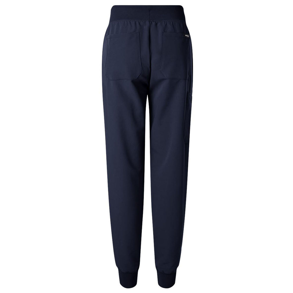 Jaanuu Women's Midnight Navy Silex Knit-Waist Scrub Joggers