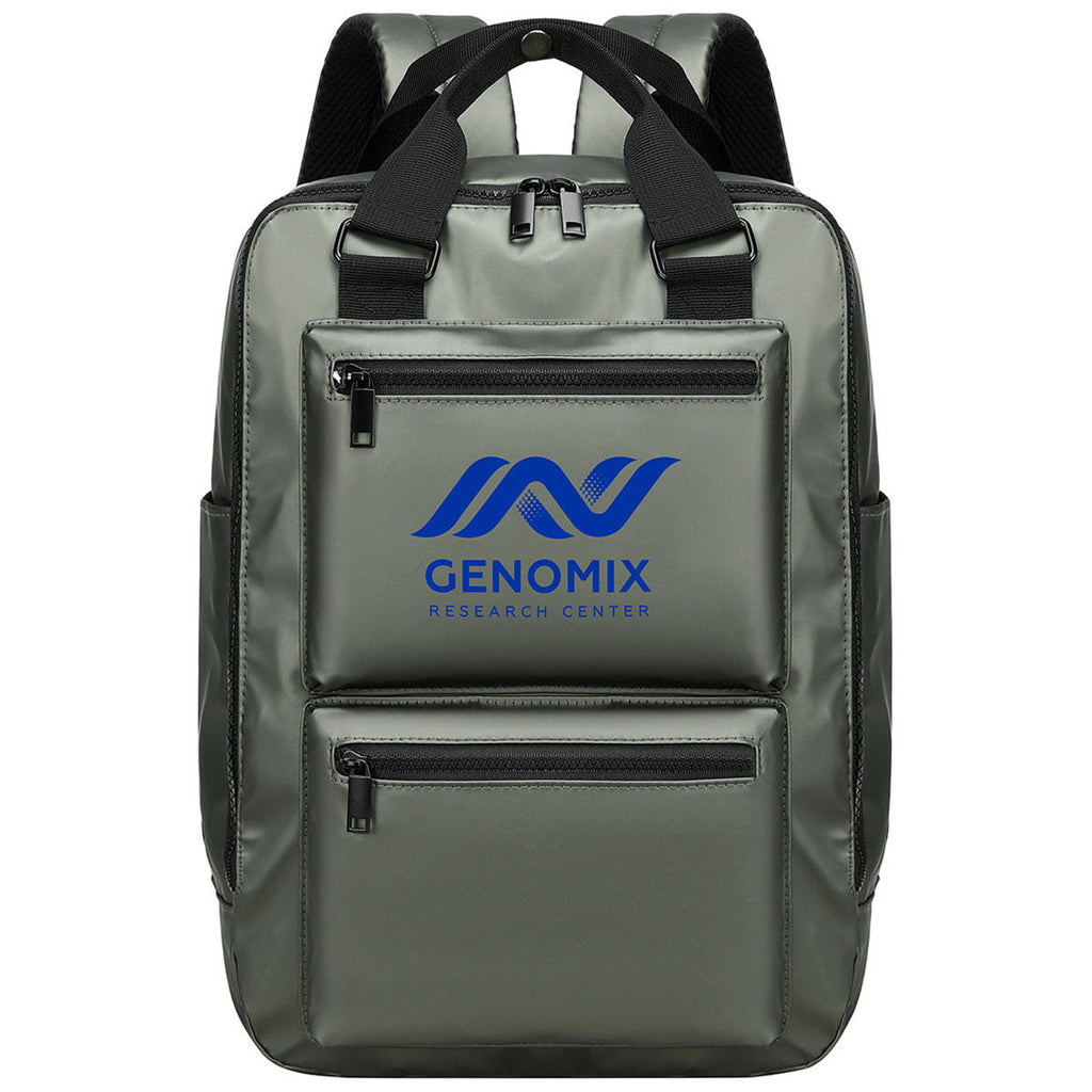 Ariel Premium Pewter Grey Chateau Leatherette Backpack