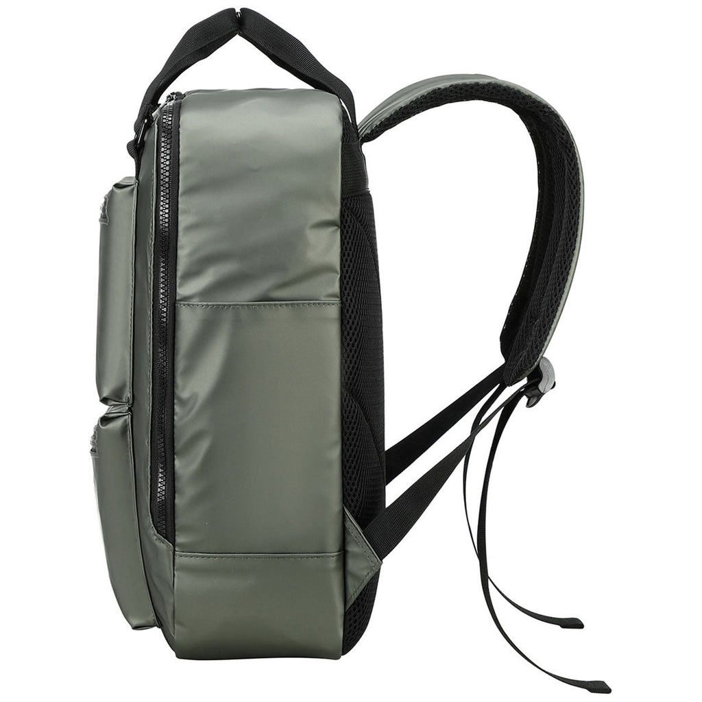 Ariel Premium Pewter Grey Chateau Leatherette Backpack