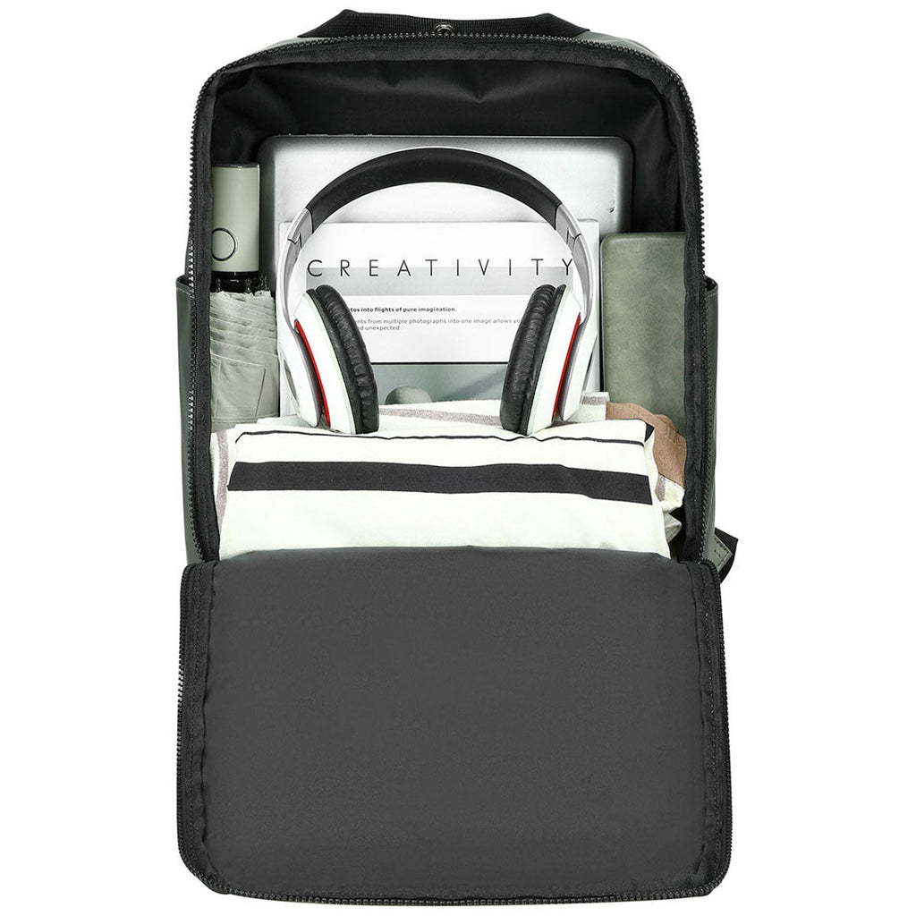Ariel Premium Pewter Grey Chateau Leatherette Backpack