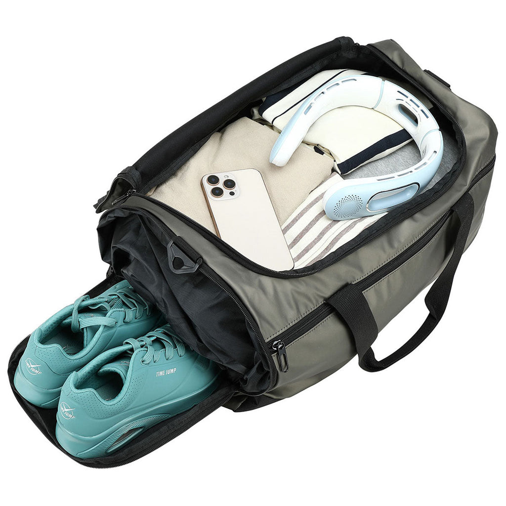 Ariel Premium Pewter Grey Chateau Leatherette Duffel