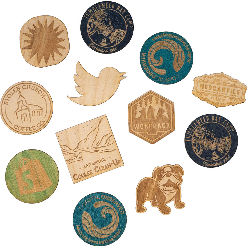 BCG Wood Wood Stickers: 2" W x 2" H