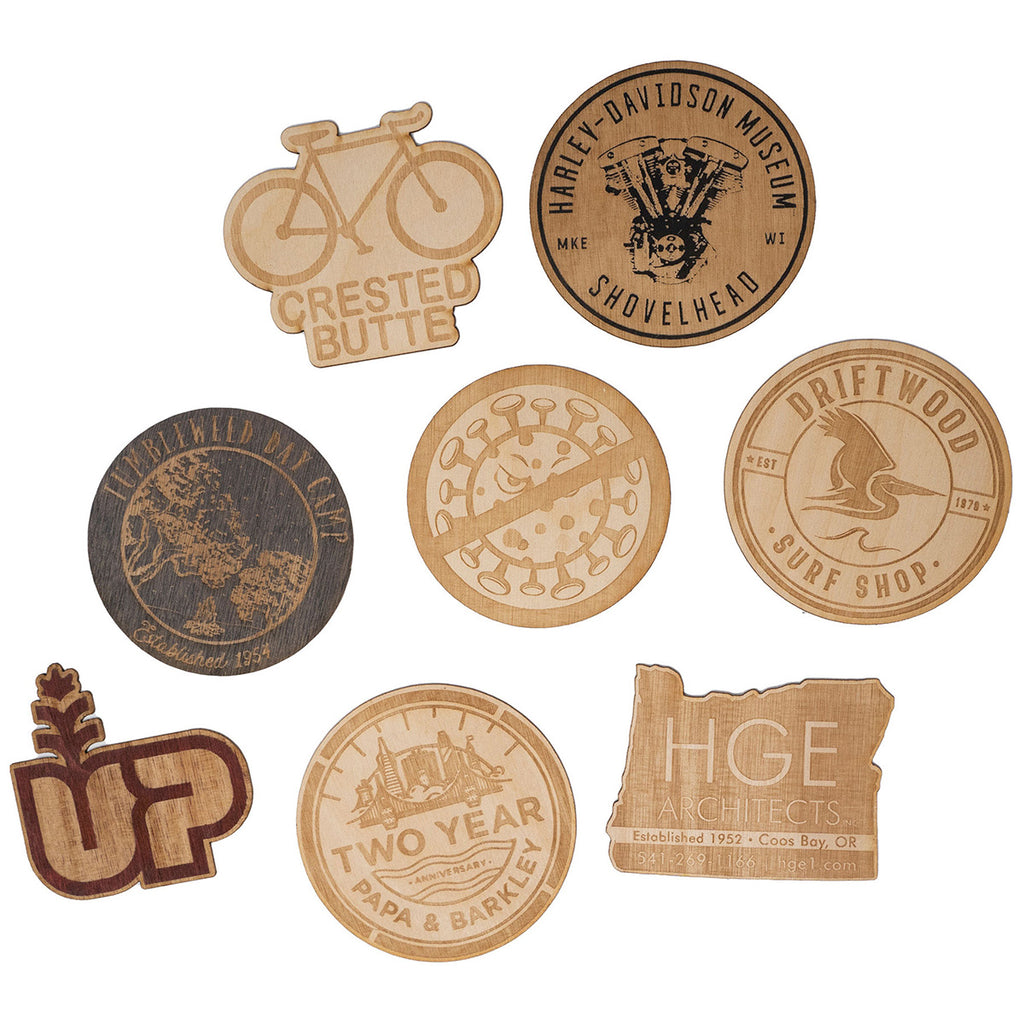 BCG Wood Wood Stickers: 3" W x 3" H