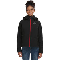 Ororo Women's Black Heated Jacket - Red Zipper