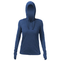 ANETIK Women's Navy Heathered Breeze Tech Hooded T-Shirt