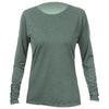 ANETIK Women's Dark Olive Heathered Breeze Tech Long Sleeve T-Shirt