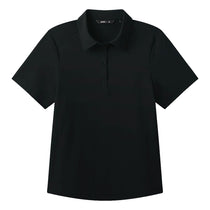 UNRL Women Black Short Sleeve Pique Pro Polo