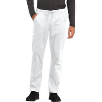 Cherokee Unisex White 4-Pocket Tapered Leg Drawstring Pant